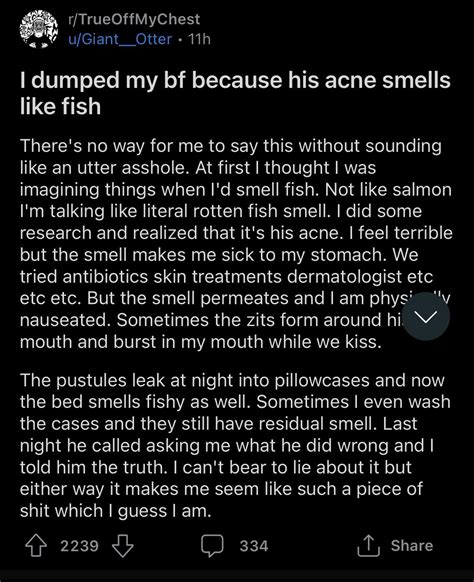 acne smells like fish